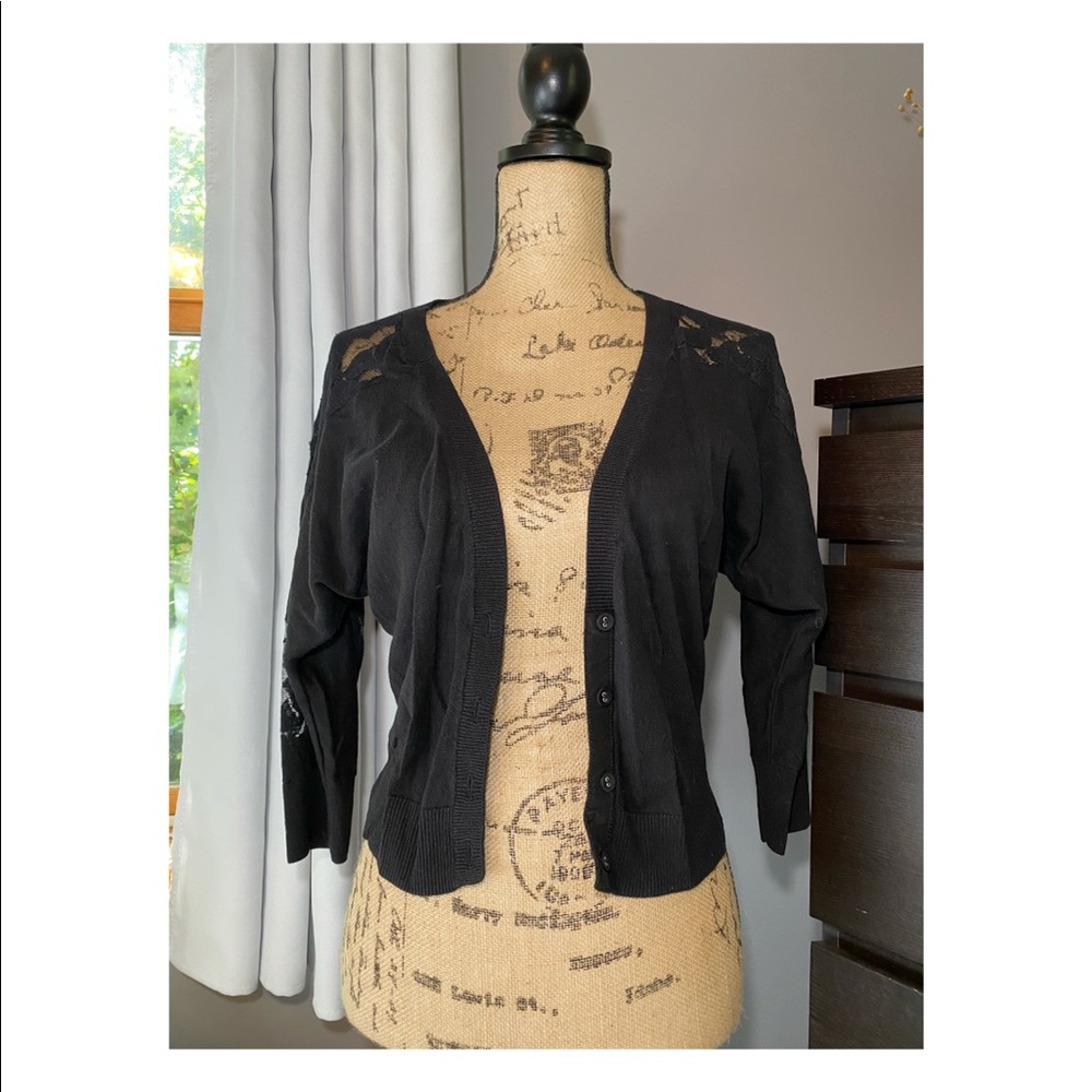 American Eagle Black Lace Cardigan